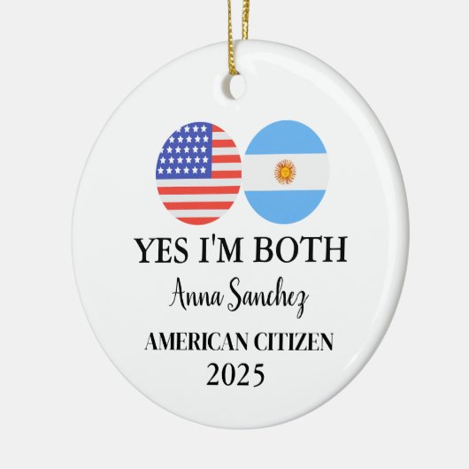 New Dual Citizenship, Congratulations New Citizen Keramisch Ornament (Links)