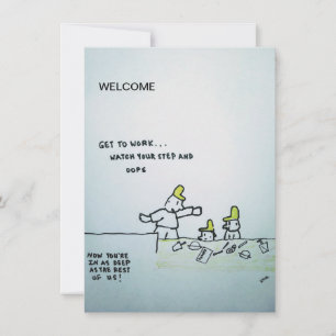 "New Employee Welcome" van GUHLComics Flat Note C Notitiekaartje