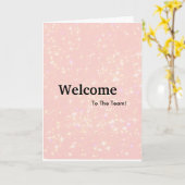 New Employee Welkom Gold Glitter Kaart (Gele Bloem)