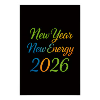 New Energy Fresh Start 2026 Colorful Motivation Perfect Poster