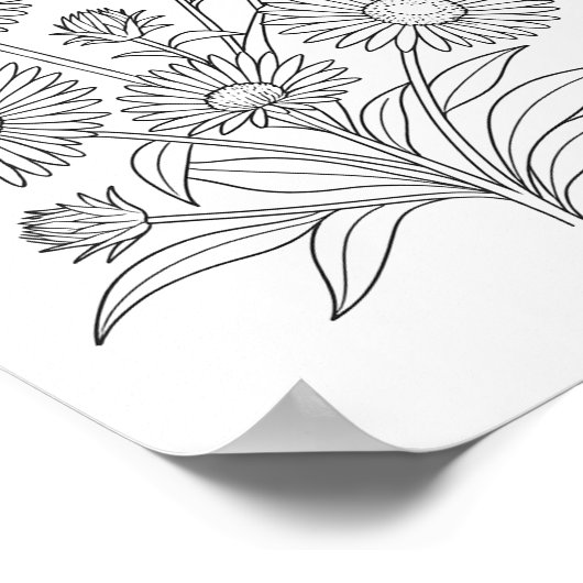 New England Aster Kleurstof Poster (Hoek)