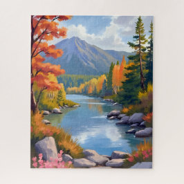 New England Autumn Fall Foliage Landscape Painting Legpuzzel