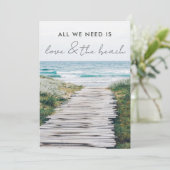 New England Beach Elopement Huwelijksaankondiging Kaart (Staand voorkant)