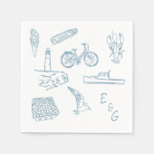 New England bruiloft cocktail Servet (Voorkant)