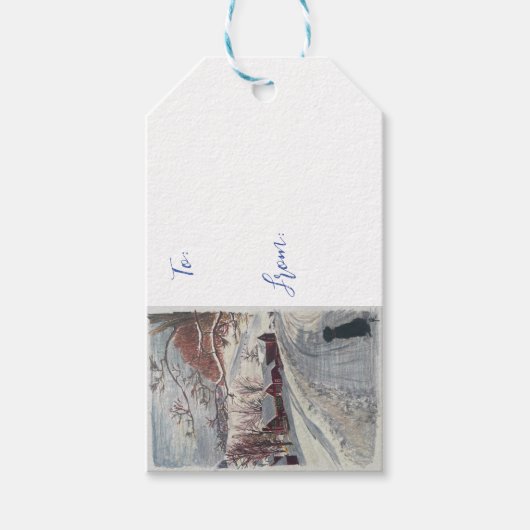 New England Christmas Gift Label Cadeaulabel (Voorkant)