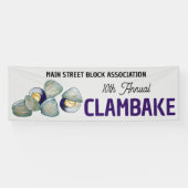 New England Clambake Clam Bake Beach Block Party Spandoek (Horizontaal)