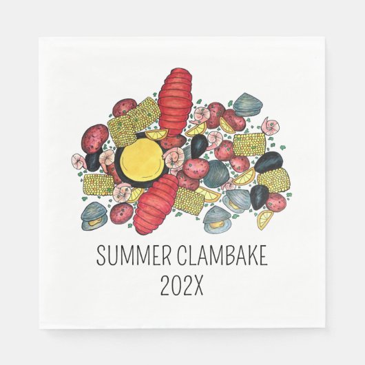 New England Clambake kreeft Boil Block Party Servet (Voorkant)