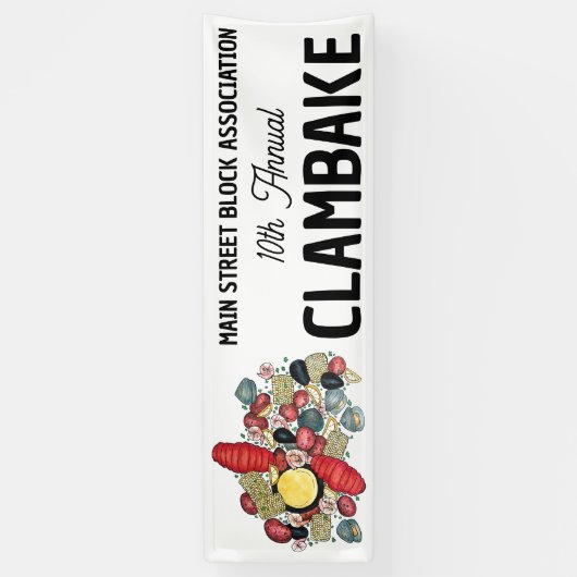 New England Clambake kreeft Boil Block Party Spandoek (Verticaal)