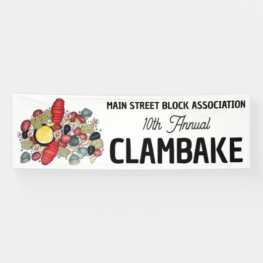 New England Clambake kreeft Boil Block Party Spandoek (Horizontaal)