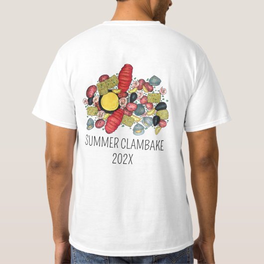 New England Clambake kreeft Boil Block Party T-shirt (Achterkant)