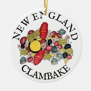 New England Clams Lobster Clambake Seafood Dinner Keramisch Ornament