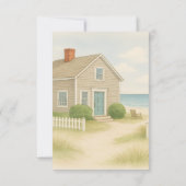 New England Coastal charme Zachte Blauwe bruiloft RSVP Kaartje (Achterkant)