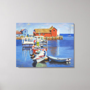 New England Costal Painting Canvas Afdruk