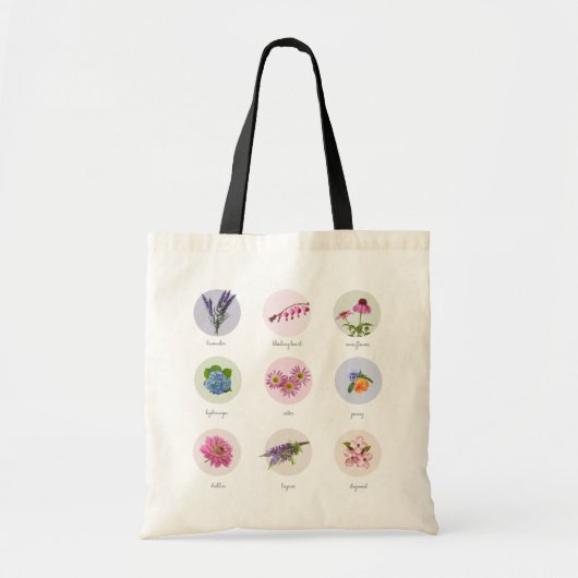 New England Flowers Tote Bag (Voorkant)
