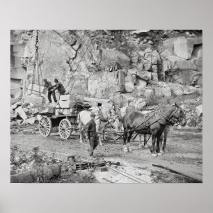 New England Granite Quarry, 1908.  foto Poster