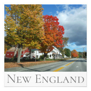 New England herfstkleuren Foto Afdruk