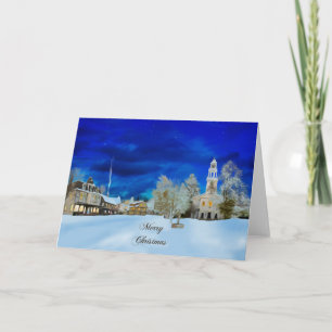 New England Kerstmis Feestdagen Kaart