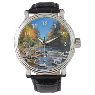New England kleurrijk landschap, herfst, Horloge