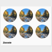 New England kleurrijk landschap, herfst, Ronde Sticker (Vel)