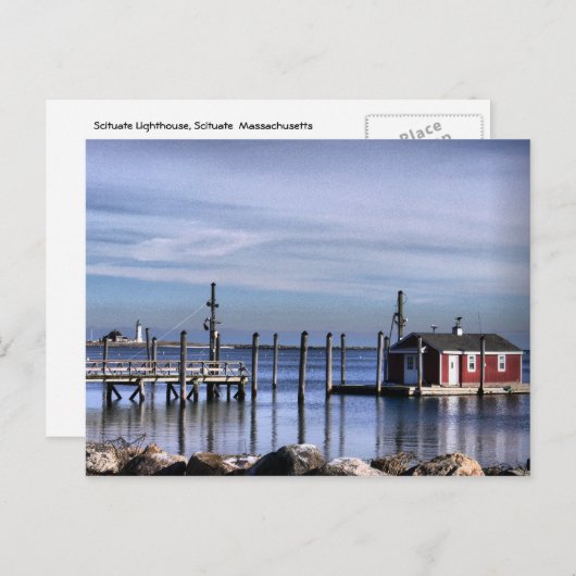 New England Lighthouse Briefkaart-Scituate Briefkaart (Voorkant / Achterkant)