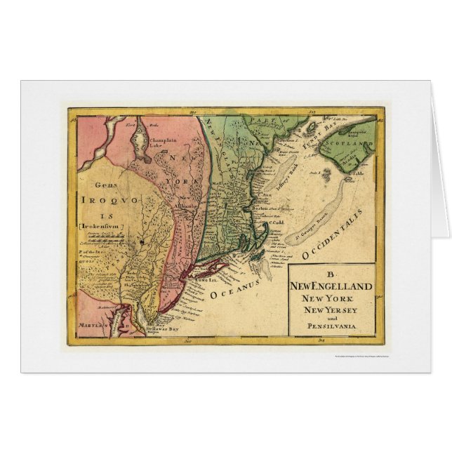 New England Map 1759 (Voorkant Horizontaal)