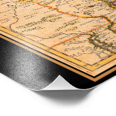 New England Map Native American Settlements Foto Afdruk (Hoek)