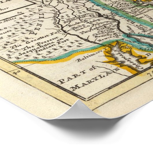 New England, New York, New Jersey en Pennsylvania Poster (Hoek)