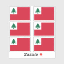 New England Pine Tree Flag Sticker Set