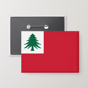 New England Pine Tree-vlag Button