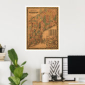 New England Railroad Map 1861 Poster (Thuiskantoor)