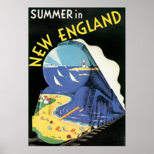 New England Train Advertisement Poster