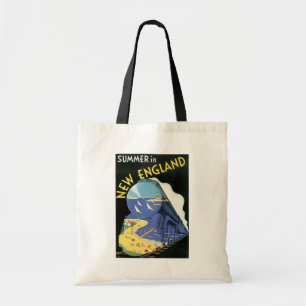 New England Train Advertisement Tote Bag