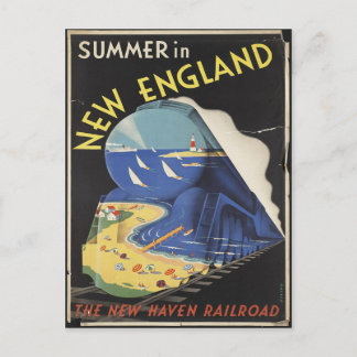New England Travel Poster Briefkaart
