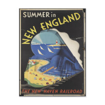 New England Travel Poster Briefkaart