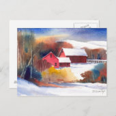 New England Valley Boerderij Briefkaart (Voorkant / Achterkant)