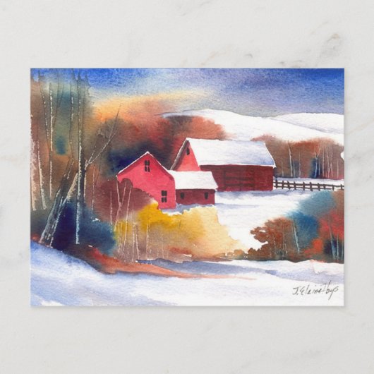 New England Valley Boerderij Briefkaart (Voorkant)