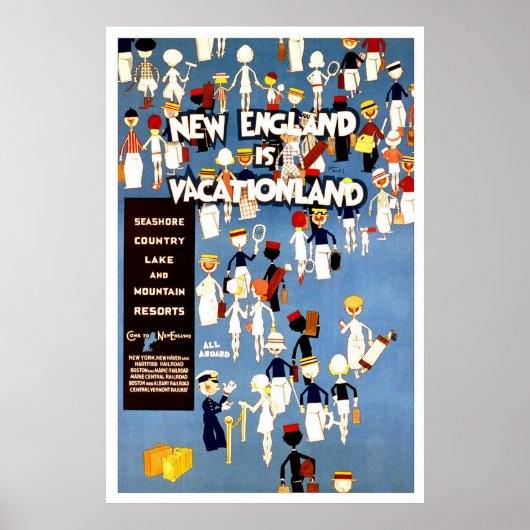 New England Vintage Travel Poster (Voorkant)