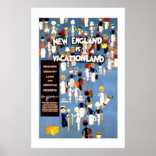 New England Vintage Travel Poster (Voorkant)
