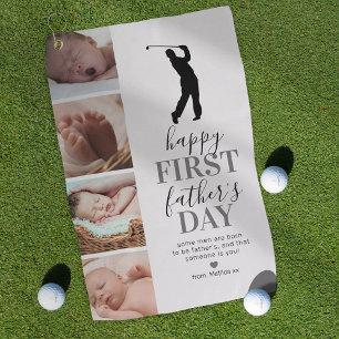 New Father Photo Collage Golfhanddoek