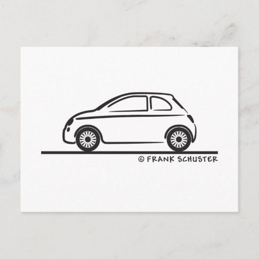 New Fiat 500 Cinquecento Briefkaart (Voorkant)