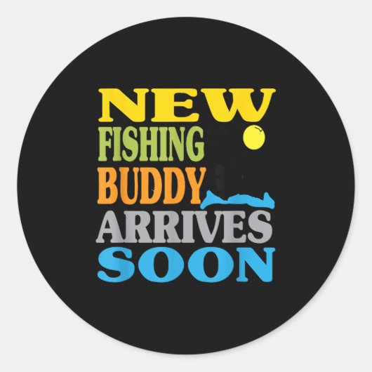 New Fishing Father’s Day Grandpa, Funny, Mom, Baby Ronde Sticker (Voorkant)