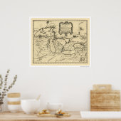 New France Canada Map 1755 Poster (Keuken)