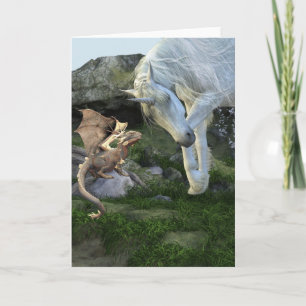 New Friends Baby Dragon en Unicorn Fantasy Kaart