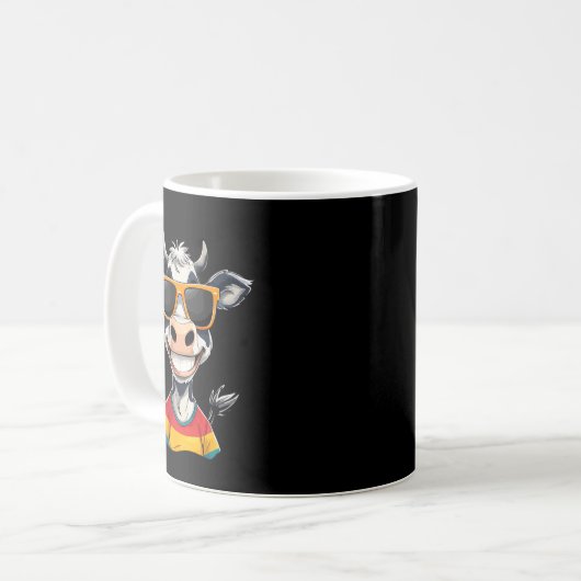 New Glarus Wi Usa Funny Cow Cartoon Design Koffiemok (Voorkant links)