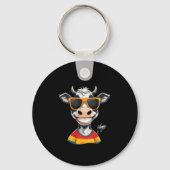 New Glarus Wi Usa Funny Cow Cartoon Design  Sleutelhanger (Voorkant)
