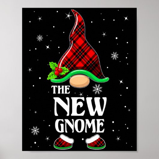 New Gnome Red Plaid Matching Family Christmas Paja Poster (Voorkant)
