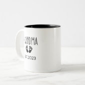 New GrandMa Gift, Zwangerschap Aankondiging, Nieuw Tweekleurige Koffiemok (Voorkant links)