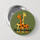 New Grandma Grandpa tante Oom Neef Giraffe Ronde Button 7,6 Cm (Voorkant /achterkant)