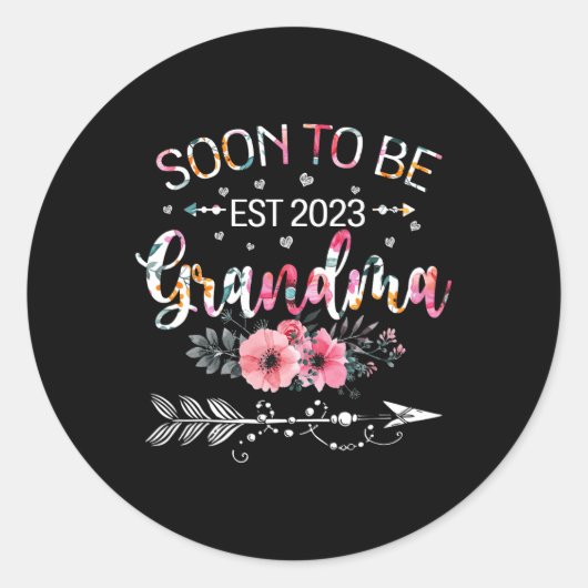 New Grandma Mother's Day Soon To Be Grandma Est 20 Ronde Sticker (Voorkant)