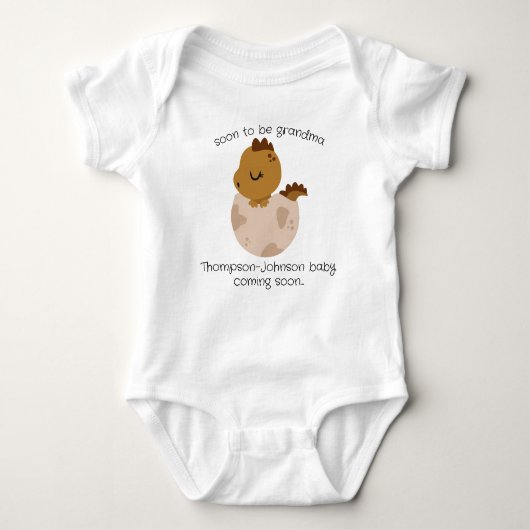 New Grandma Personalized Baby Announement onthult Romper (Voorkant)